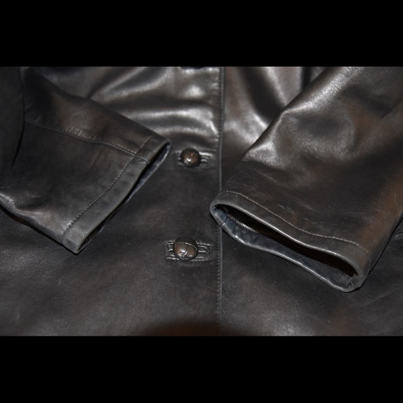 Canadian Made Genuine Leather Barn Style Black Jacket XL As New - Picture 6 of 10